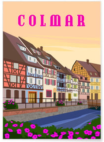 Affiche ville Colmar | A3 : 29,7x42cm