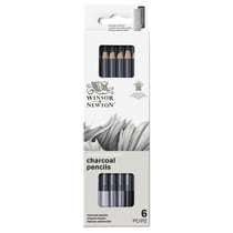 6 crayons fusain - Doux - Moyen - Dur - Winsor et Newton - Studio Collection