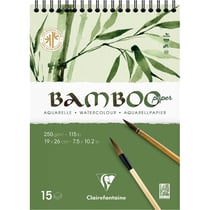 Carnet - Aquarelle - 19 x 26 cm - Spirale - 15 feuilles - Clairefontaine - Bamboo