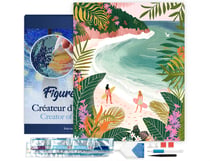 Diamond Painting Broderie Diamant Figured’Art 40x50cm toile tendue sur châssis en bois - diamants carrés - Baie tropicale