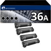 Pack 4 Toners compatible HP 36A noir - 123CONSOMMABLES