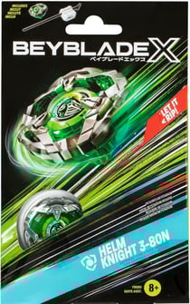 Toupie beyblade x helm knight 3-80n - type défense - pack toupie et lanceur - hasbro f9581