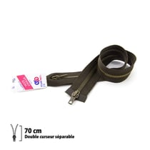 Fermeture éclair Z18 - double curseur Séparable 6mm -70 cm