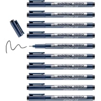Lot de 10 feutres de précision pointe calibrée 0,8 mm - EDDING - Noir