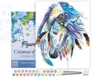 Peinture par Numéro Figured'Art avec Cadre - Cheval de Fête - Kit de Loisir Créatif DIY Numéro d'Art Complet - 40x50cm toile tendue sur châssis