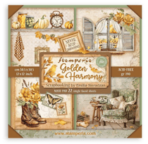 Pochette de 22 feuilles recto Stamperia Golden Harmony