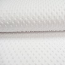 Tissu Doudou Ultra doux Pois Blanc - Au mètre
