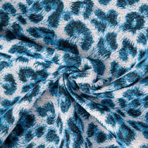Tissu Jacquard d'ameublement Panthère Bleu