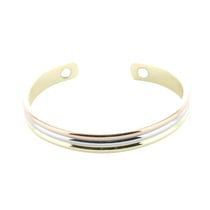 Bracelet Cuivre avec Aimants Jonc Arrondi 3 Métaux - Omsaé