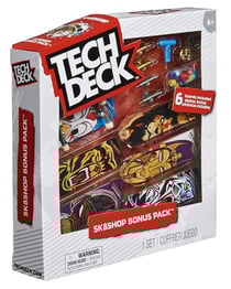 Coffret skate shop bonus pack tech deck finesse - atelier 6 mini skate 96 mm + accessoires - finger skates