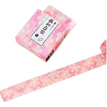 Washi masking Tape ruban adhésif scrapbooking décoration 1,5 x 9 m FLEUR FOND ROSE