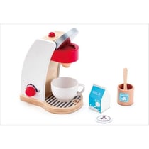 Machine à café pour enfant blanche Hape - Jeu d'imitation - Bois - 5 pièces - 17,5 x 10,6 x 19,6 cm