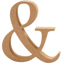 Symbole en MDF, &, H : 8 cm, ép. 1,5 cm, 1 pièce