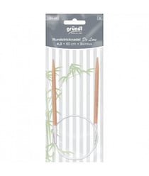 Aiguilles à tricoter circulaires fixe 60cm en bambou De Luxe N° 4 à 8 - Grundl taille n°4