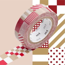Masking Tape - Masking Tape MT 1,5 cm Rayé carré rouge