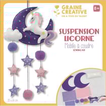 Mobile pour bébé en feutrine à customiser Licorne