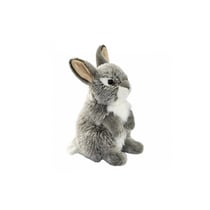 Peluche Lapin gris assis 17 cm