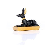 Figurine - Anubis - Allongé - Noir et Or - Egypte - Décoration - 10cm longueur