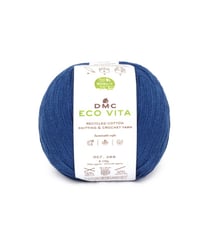 Fil de coton recyclé ECO VITA pour tricot et crochet - 100GR - DMC 107 Bleu royal