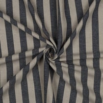 Tissu Lin Viscose rayures Noir sur fond Ecru