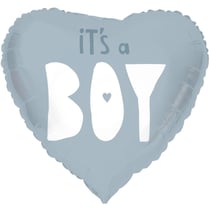 Ballon à plat Coeur Its a Boy - Ø45 cm