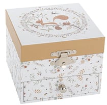Boite a musique cube ecureuil dans la prairie -