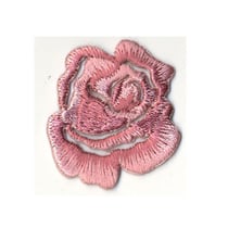 Ecusson thermocollant petite rose rose 3cmx3.5cm