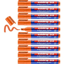 Lot de 10 marqueurs permanents - EDDING - Orange - Pointe biseau 1-5 mm
