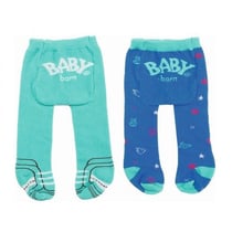 2 paires de collants : verte + bleu baby born 43 cm - zapf creation