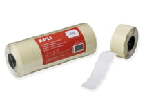 Étiquettes rectangles 26 x 16 mm blanc adhésif permanent bords sinusoïdal 6 u.