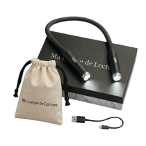 Pack Lampe Tour de cou noire + Pochette - Ma Lampe de Lecture