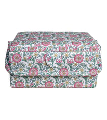 Boîte à couture 30,5cm x 23cm x 16cm fleur rose