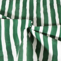 Tissu Toile extérieure déperlant Ithaque rayures aqua vertes sur fond Blanc - Au mètre