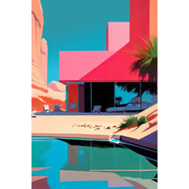 Tableau sur toile villa contemporaine 45x65 cm