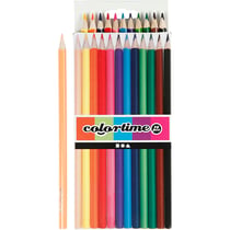 Crayons de Couleur Colortime, L : 17,45 cm, mine 3 mm, ass. de couleurs, 12pièces/ 1 Pq.