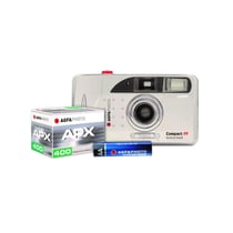 AgfaPhoto Set Analog 603020 – Appareil Photo Argentique Réutilisable Motorisé – Pellicule et Pile Incluses