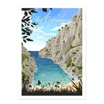 Affiche 50x70 cm - Les Calanques en Vau - Benoit Collet