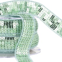 Galon paillettes bleu gris au mètre