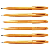 Lot de 6 stylos feutres pointe moyenne - Pentel - Ocre - Sign Pen S520-Y