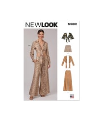 Patron New Look 6801 - Hauts, shorts et pantalons femme taille n°FR 34-44