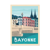 Affiche 30x40 cm - Bayonne - Olahoop Travel Posters