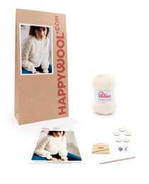 Kit Crochet Pull Laine Fallon ECRU 34/36