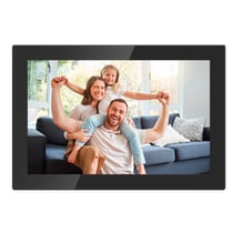 AGFA PHOTO Cadre Photo Connecté Realiview APF1000 Wi-Fi 10" LCD Ecran en Verre - Affichage Photos/Vidéos, Horloge, Météo, Rotation Auto, Mémoire 32Go, Appli FRAMEO iOS/Android Incluse - Noir