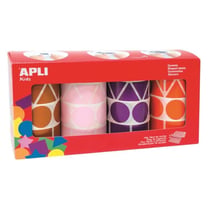 Apli Agipa - Gommettes rouleau 4 formes - Couleurs tendance