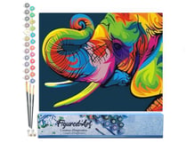 Peinture par Numéro Figured'Art - Eléphant Pop Art - Kit de Loisir Créatif DIY Numéro d'Art Complet - 40x50cm sans châssis en bois
