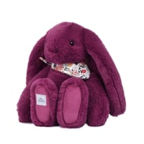 Peluche lapin prune 25 cm - Lapin Fleurette - DOUDOU ET COMPAGNIE