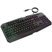 Swissten Clavier Gamer pour Ordinateur avec éclairage RGB Étanche IPX4 Noir