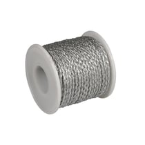 Bobine 19m Cordelière tressée aspect skaï 3mm argenté