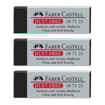 Lot de 3 gommes noire douce sans résidus Faber-Castell