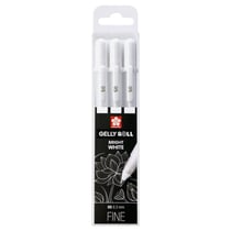 Lot 3 stylos gel pointe fine Gelly Roll Sakura 05 0.3mm blanc brillant